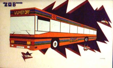 Peinture intitulée "bus" par Art-Is, Œuvre d'art originale