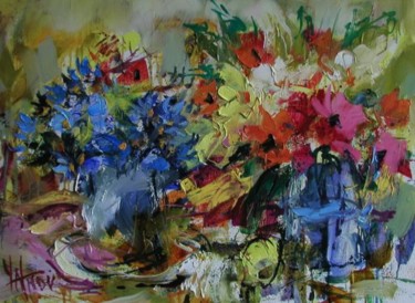 Картина под названием "flowers" - Sergey Yatnov, Подлинное произведение искусства