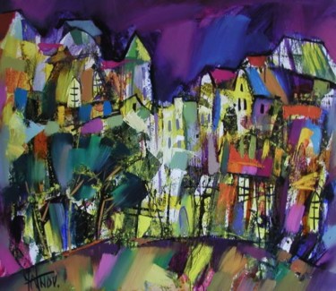 Картина под названием "night city" - Sergey Yatnov, Подлинное произведение искусства