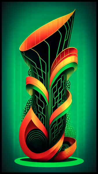 Arts numériques intitulée "Organic Vase" par Yavir, Œuvre d'art originale, Modélisation 3D