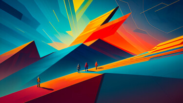 Arts numériques intitulée "To the Summit" par Yavir, Œuvre d'art originale, Travail numérique 2D