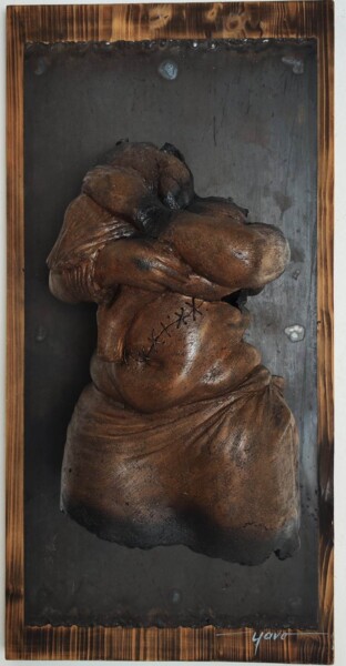 Sculptuur getiteld "HAUT-MAGE" door Yavo, Origineel Kunstwerk, Hout