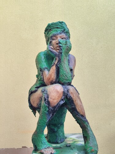Skulptur mit dem Titel "Le trône" von Yavo, Original-Kunstwerk, Sprühfarbe