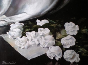 Картина под названием "Розы на письме" - Yavorivskiy Alexander, Подлинное произведение искусства, Масло