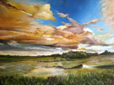 Картина под названием "Заросший пруд" - Yavorivskiy Alexander, Подлинное произведение искусства, Масло