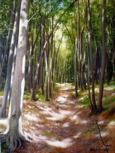 Картина под названием "Буковый лес" - Yavorivskiy Alexander, Подлинное произведение искусства, Масло