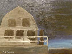Painting titled "My Lighthouse" by Kai-Yu Sun, Original Artwork, Oil
