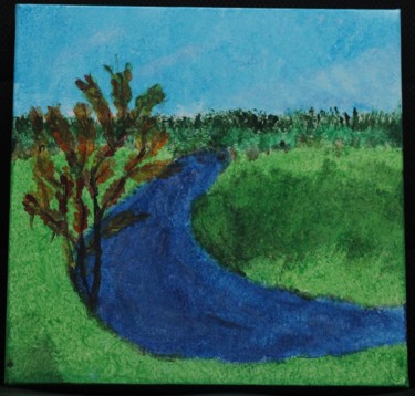 Painting titled "River Tree" by Jaque Chayan, Original Artwork, Acrylic