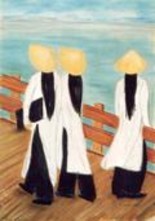 Painting titled "Vietnamiennes en pr…" by Ycrina, Original Artwork