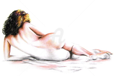 Drawing titled "FEMME NUE pastel NU…" by Ydan Sarciat, Original Artwork, Pastel