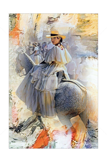 Arts numériques intitulée "Blanche Andalouse a…" par Ydan Sarciat, Œuvre d'art originale, Peinture numérique