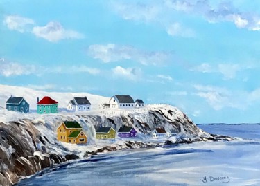 Painting titled "L'Anse aux Capucins…" by Yves Downing, Original Artwork, Acrylic Mounted on Wood Stretcher frame