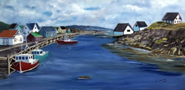 Картина под названием "Peggys Cove" - Yves Downing, Подлинное произведение искусства, Акрил Установлен на Деревянная рама дл…