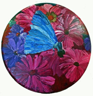 Картина под названием "De fleurs en fleurs" - Yves Downing, Подлинное произведение искусства