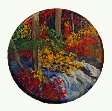 Painting titled "La Boulée en automne" by Yves Downing, Original Artwork