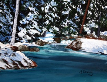 Peinture intitulée "L'hiver approche" par Yves Downing, Œuvre d'art originale, Acrylique Monté sur Châssis en bois