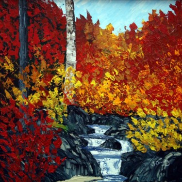 Peinture intitulée "Le petit ruisseau d…" par Yves Downing, Œuvre d'art originale, Acrylique Monté sur Châssis en bois