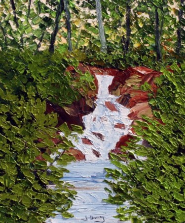 Peinture intitulée "la rivière des roch…" par Yves Downing, Œuvre d'art originale, Acrylique Monté sur Châssis en bois
