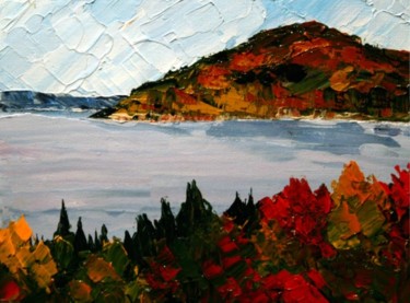 Painting titled "Chaleur d'automne" by Yves Downing, Original Artwork, Acrylic