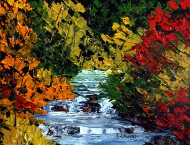 Peinture intitulée "Le pettit ruisseau" par Yves Downing, Œuvre d'art originale, Acrylique