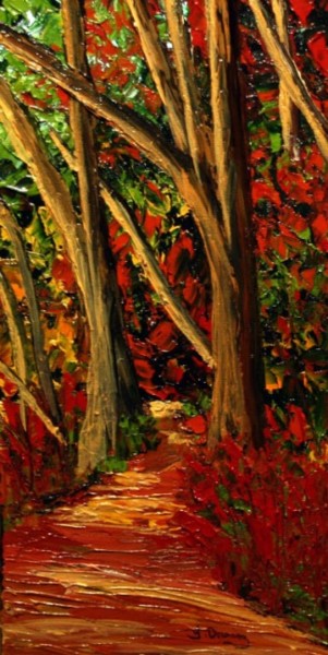 Peinture intitulée "Forêt centenaire" par Yves Downing, Œuvre d'art originale, Acrylique Monté sur Châssis en bois
