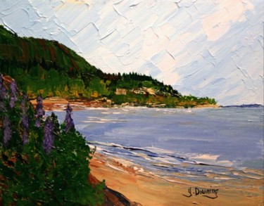 Peinture intitulée "La plage de Cap aux…" par Yves Downing, Œuvre d'art originale, Acrylique Monté sur Châssis en bois