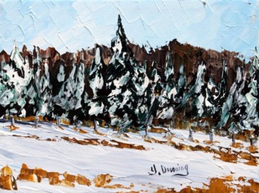 Peinture intitulée "C'est l'hiver" par Yves Downing, Œuvre d'art originale, Acrylique