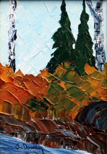 Peinture intitulée "Forêt y voir" par Yves Downing, Œuvre d'art originale, Acrylique