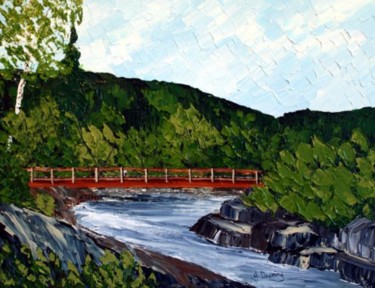 Painting titled "La rivière du Milieu" by Yves Downing, Original Artwork