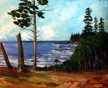 Painting titled "Charms of Ucluelet…" by Yves Downing, Original Artwork, Acrylic Mounted on Wood Stretcher frame