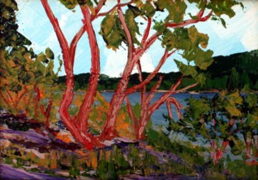 Ζωγραφική με τίτλο "On the Island coast" από Yves Downing, Αυθεντικά έργα τέχνης, Ακρυλικό