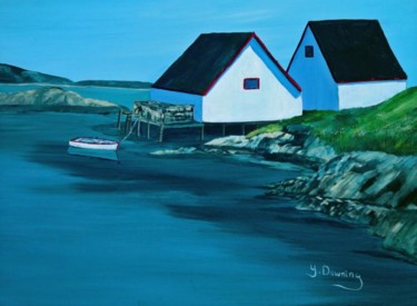 Painting titled "Les hangars de Pegg…" by Yves Downing, Original Artwork