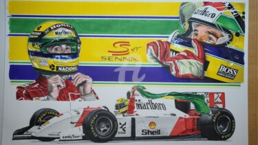 Dessin intitulée "Senna" par Dessinludo, Œuvre d'art originale, Crayon