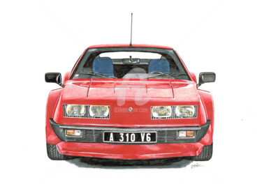 Drawing titled "Alpine A310 V6" by Dessinludo, Original Artwork, Marker