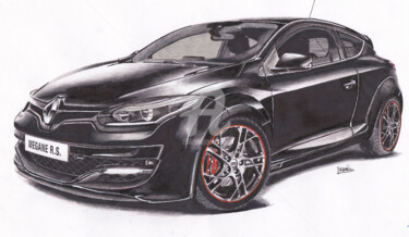 Desenho intitulada "Renault mégane RS n…" por Dessinludo, Obras de arte originais, Marcador