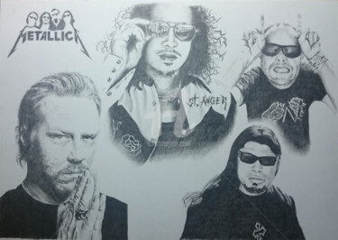 Desenho intitulada "Metallica" por Dessinludo, Obras de arte originais, Grafite