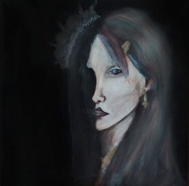 Painting titled "Tiara woman" by Yehor Bulbak, Original Artwork, Oil
