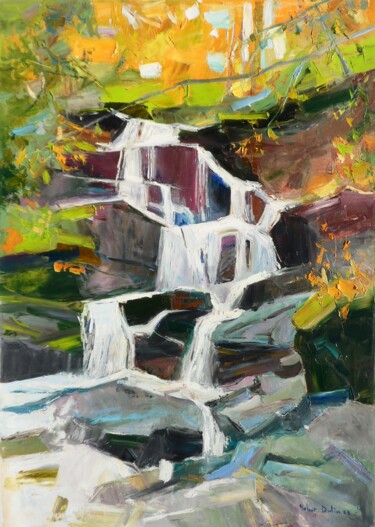 Картина под названием ""Mountain river "" - Yehor Dulin, Подлинное произведение искусства, Масло