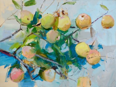 Malarstwo zatytułowany „Apples Painting Oil…” autorstwa Yehor Dulin, Oryginalna praca, Olej