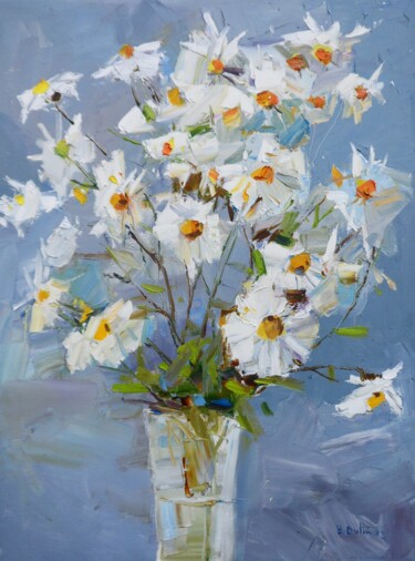 Painting titled "" Chrysanthemums"" by Yehor Dulin, Original Artwork, Oil