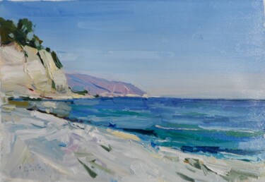 Pittura intitolato "" Sunny Beach "" da Yehor Dulin, Opera d'arte originale, Olio