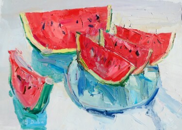 Painting titled "Watermelon" by Yehor Dulin, Original Artwork, Oil