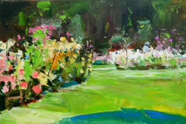 Painting titled "My garden. Roses" by Yehor Dulin, Original Artwork, Oil