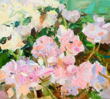 Painting titled "Rhododendron" by Yehor Dulin, Original Artwork, Oil
