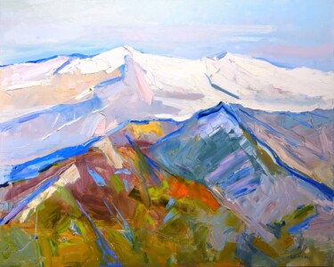 Pittura intitolato "Alps" da Yehor Dulin, Opera d'arte originale, Olio