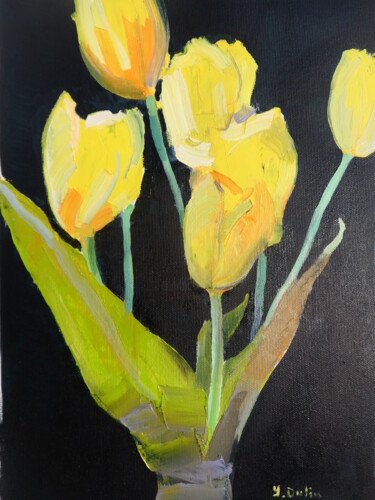 Pittura intitolato "Tulips flowers" da Yehor Dulin, Opera d'arte originale, Olio