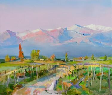 Ζωγραφική με τίτλο "Mountains Switzerla…" από Yehor Dulin, Αυθεντικά έργα τέχνης, Λάδι