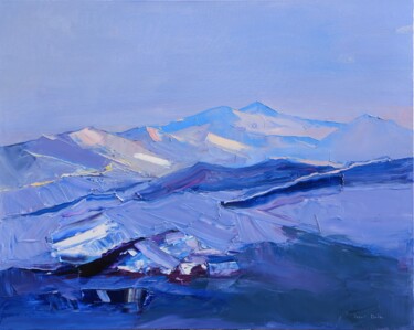 Painting titled "Mountains Switzerla…" by Yehor Dulin, Original Artwork, Oil Mounted on Wood Stretcher frame