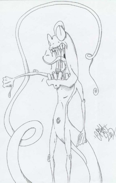 Disegno intitolato "aliengeko" da Yeko, Opera d'arte originale, Altro