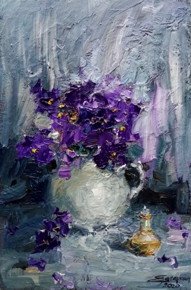 Painting titled "Фиолет" by Elena Gagarina, Original Artwork, Oil